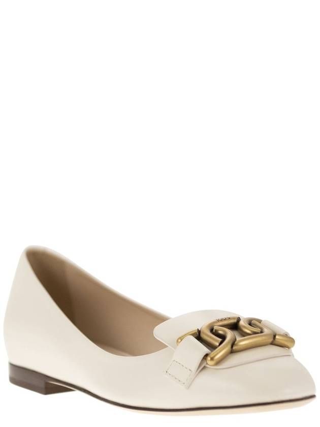 Kate Leather Ballerina White - TOD'S - BALAAN 3