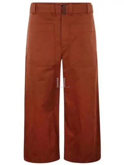 Belted Pocket Crop Pants  Brown - LEMAIRE - BALAAN 2