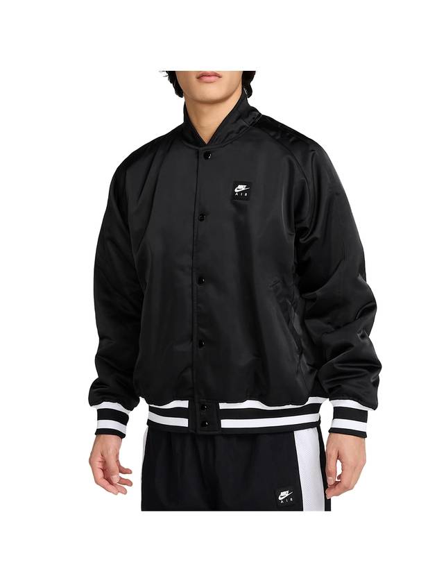 Air Logo Varsity Bomber Jacket Black - NIKE - BALAAN 1