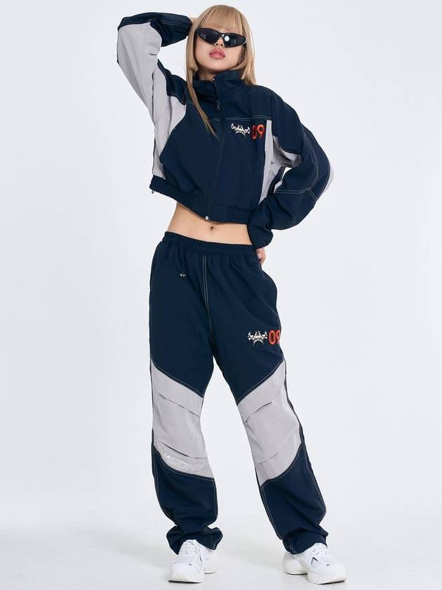 Unisex Knee Panel Nylon Track Pants Navy SDKIISD231103TR001 - SALONDEKII SDLABEL - BALAAN 5