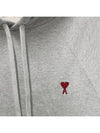 Small Heart Logo Hoodie Heather Ash Grey - AMI - BALAAN 6