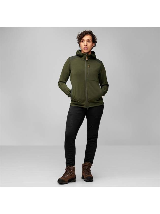 Women's Keb Fleece Hoodie Deep Forest - FJALL RAVEN - BALAAN 3