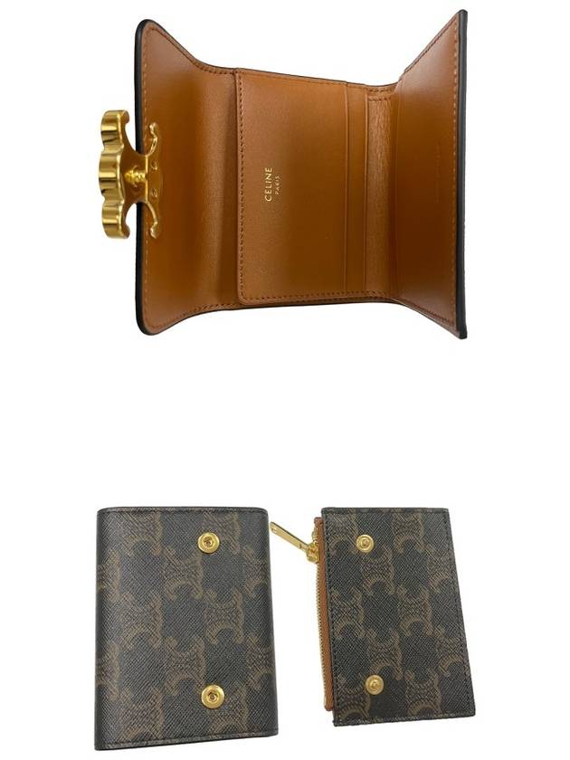 Triomphe Compact Coin Card Wallet Tan - CELINE - BALAAN 6