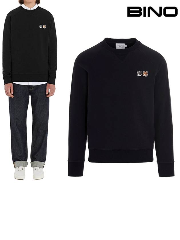 Double Fox Head Patch Classic Sweatshirt Anthracite - MAISON KITSUNE - BALAAN 2