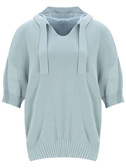 half sleeve hooded knit top slate blue - CALLAITE - BALAAN 2