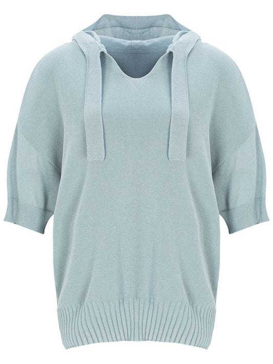 half sleeve hooded knit top slate blue - CALLAITE - BALAAN 2