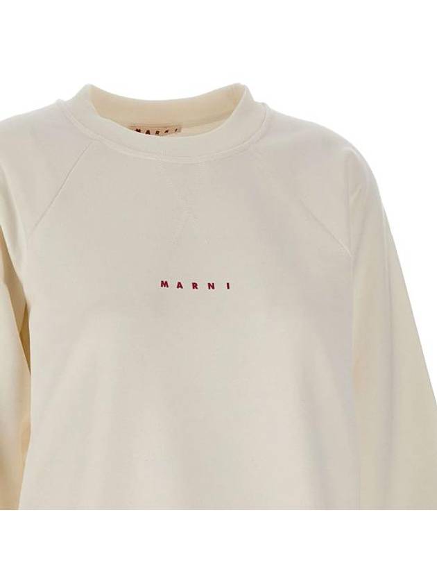 Logo Print Cotton Sweatshirt White - MARNI - BALAAN 4