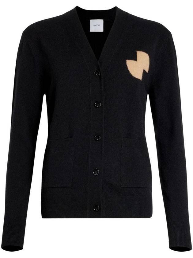 Wool Cashmere Cardigan Black - PATOU - BALAAN 2