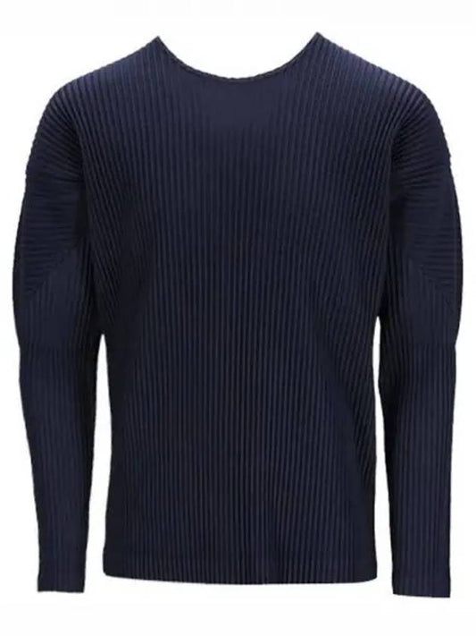 Pleated Long Sleeve T-Shirt Navy - ISSEY MIYAKE - BALAAN 2