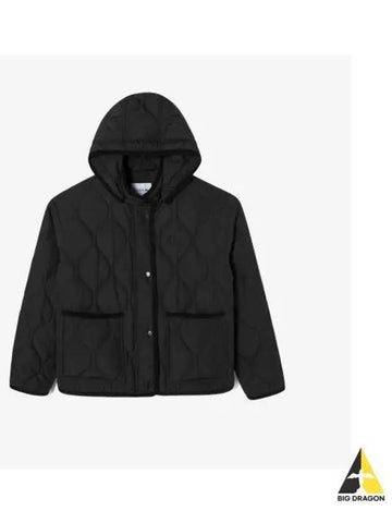 Women s Crop Wave Quilted Jumper Black - LACOSTE - BALAAN 1