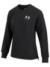 Women's Rival Fleece Oversized Crew Long Sleeve T-Shirt Black - UNDER ARMOUR - BALAAN 3