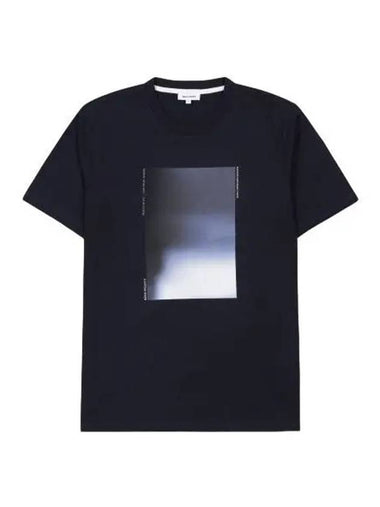 Johannes Blur Print Short Sleeve T Shirt Dark Navy - NORSE PROJECTS - BALAAN 1