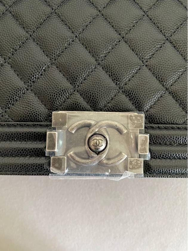 Boy Medium Caviar Cross Bag Ruthenium Metal Black - CHANEL - BALAAN 10