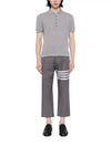 RWB Button Ribbed Polo Wool Knit Top Grey - THOM BROWNE - BALAAN 6