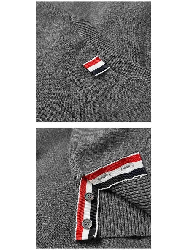 4 Bar Armband Milano Stitch Knit Top Mid Grey - THOM BROWNE - BALAAN 8