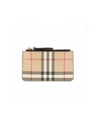 Vintage Check Leather Card Wallet Beige - BURBERRY - BALAAN 2