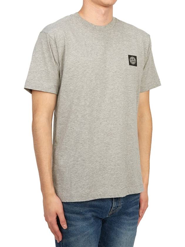 Slimfit Cotton Jersey Short Sleeve T-shirt Light Grey - STONE ISLAND - BALAAN 4