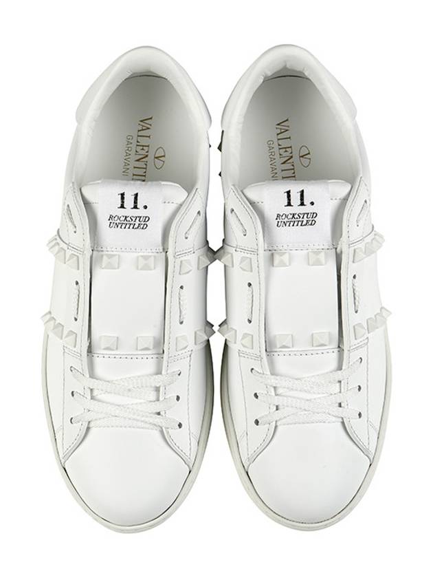 Rockstud Untitled Low-Top Sneakers White - VALENTINO - BALAAN 4