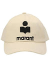 Tyron Embroidered Logo Ball Cap Ivory - ISABEL MARANT - BALAAN 3