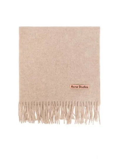 Logo Wool Fringe Scarf Oatmeal Melange - ACNE STUDIOS - BALAAN 2