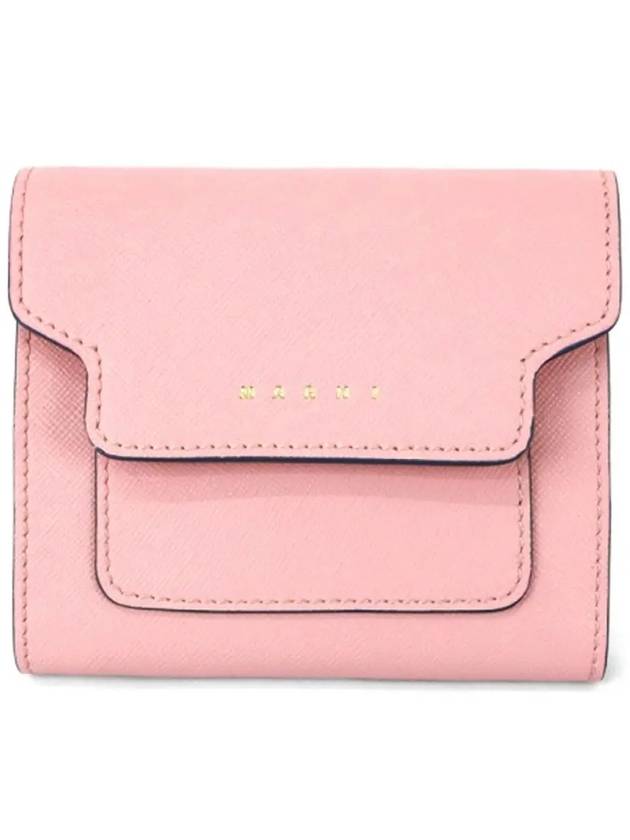 Saffiano Square Half Wallet Pink - MARNI - BALAAN 3