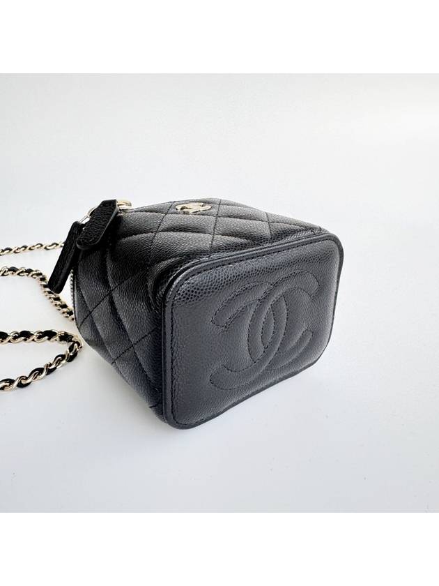 CC Logo Classic Vanity Small Cosmetic Case Mini Bag Black - CHANEL - BALAAN 8