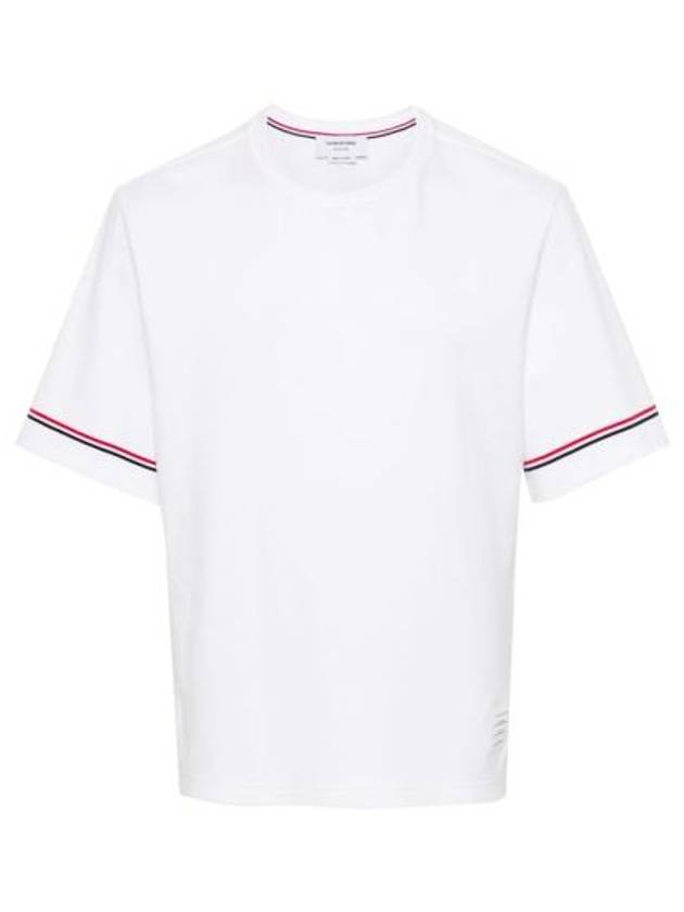 Cotton Rugby Short Sleeve T-Shirt White - THOM BROWNE - BALAAN 2