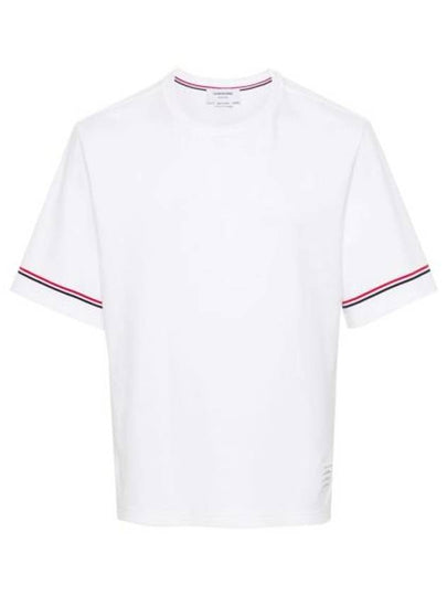 Cotton Rugby Short Sleeve T-Shirt White - THOM BROWNE - BALAAN 2