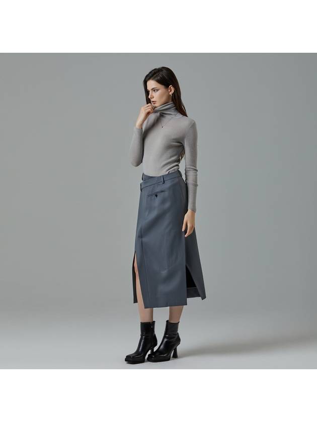 unbalanced waist slit wool skirt - RS9SEOUL - BALAAN 3