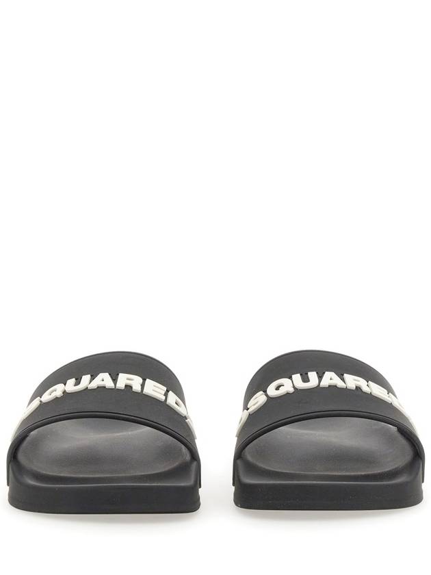 Men's Logo Rubber Slippers Black - DSQUARED2 - BALAAN 4