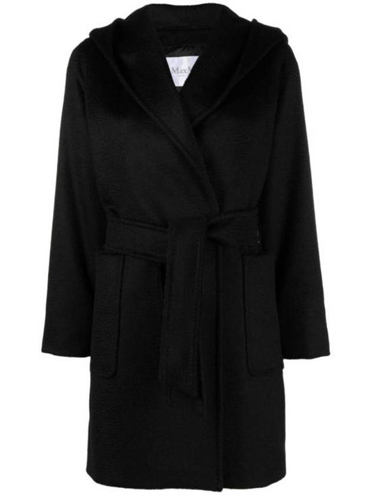 Rialto Collar Robe Single Coat Black - MAX MARA - BALAAN 1