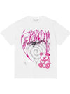 Abstract Heart Bear Graphic Relaxed Short Sleeve T-Shirt White - GANNI - BALAAN 2