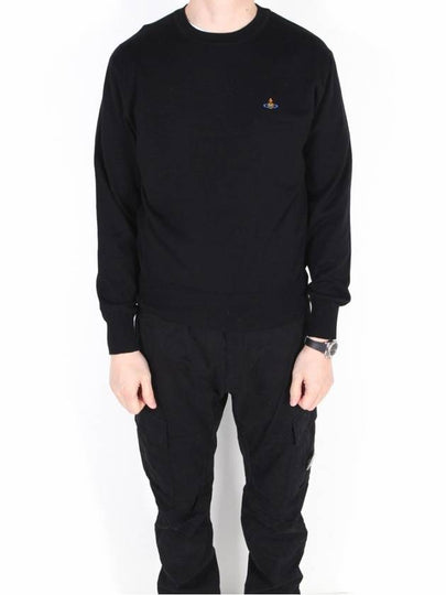 ORB Embroidered Crew Neck Knit Top Black - VIVIENNE WESTWOOD - BALAAN 2