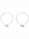 Logo Decorated Push Back Hoop Earrings Silver - MAISON MARGIELA - BALAAN 2