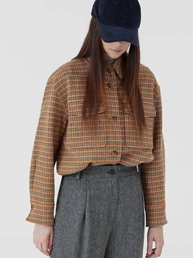 wool check shirt beige - VOYONN - BALAAN 5