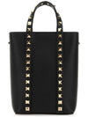 Rockstud Tote Bag Black - VALENTINO - BALAAN 1