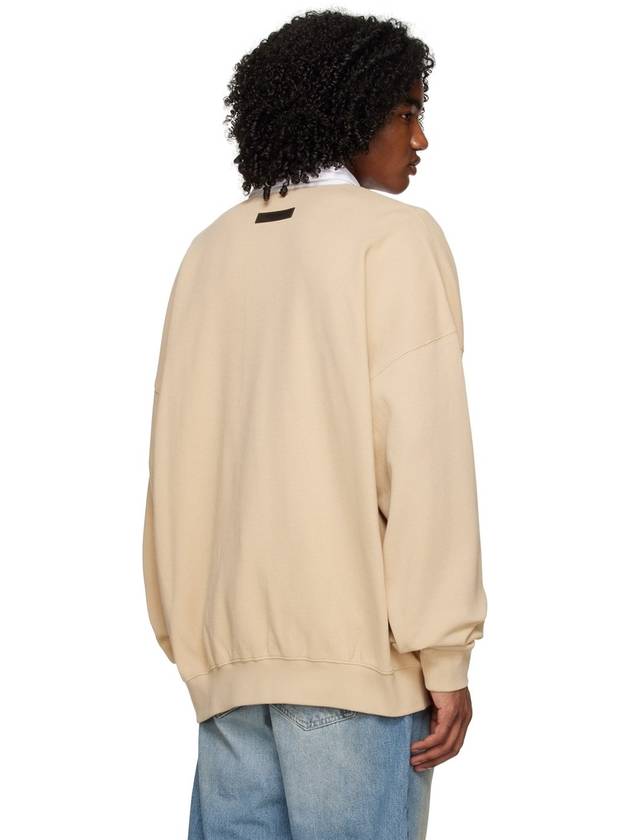 Waffle Henley Rugby Polo Shirt SAND Beige 192BT222014F - FEAR OF GOD ESSENTIALS - BALAAN 4