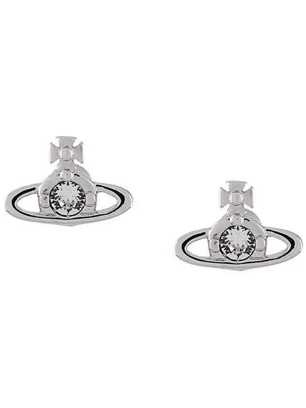 Nano Solitaire Crystal Earrings Silver - VIVIENNE WESTWOOD - BALAAN 1