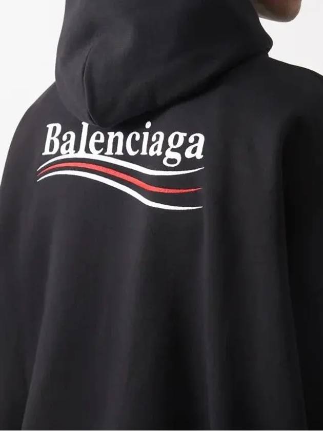 Men's Embroidered Logo Hoodie Black - BALENCIAGA - BALAAN 5