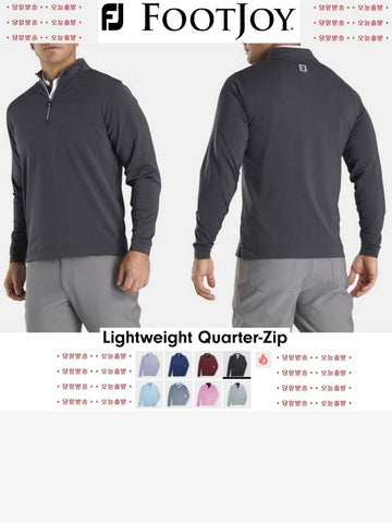 Golf wear Lightweight Quarter-Zip Light weight golf half zip-up heather charcoal black - FOOTJOY - BALAAN 1