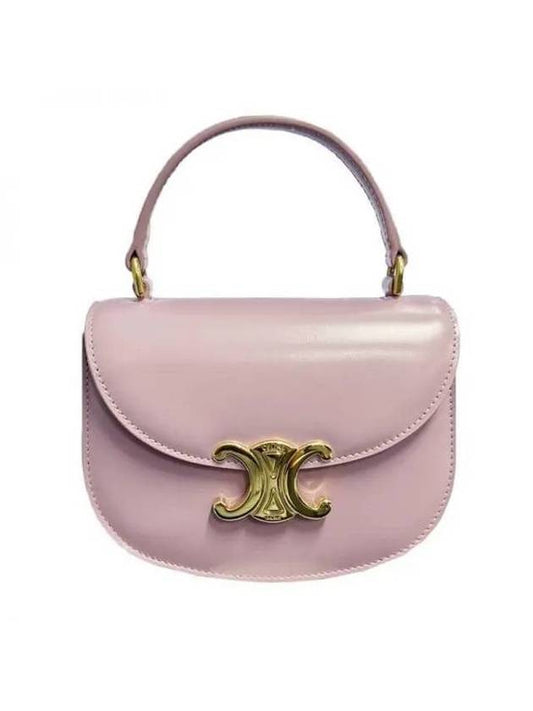 Besace Clea Triomphe Small Shiny Calfskin Tote Bag Petal - CELINE - BALAAN 1