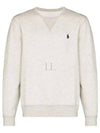 Embroidered Logo Basic Crew Neck Sweatshirt Grey Melange - POLO RALPH LAUREN - BALAAN 2