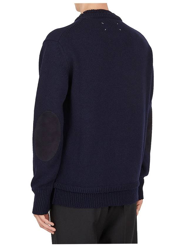 Back Stitch Elbow Patch Knit Top Navy - MAISON MARGIELA - BALAAN 4