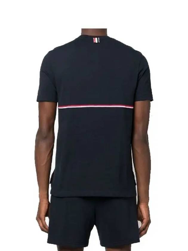 Midweight Jersey Short Sleeve T-Shirt Navy - THOM BROWNE - BALAAN 6