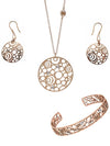 Cima 18k rose gold diamond pendant necklace earrings bracelet set - DAMIANI - BALAAN 1