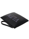 VLTN Neon Logo Clutch Bag Black - VALENTINO - BALAAN.