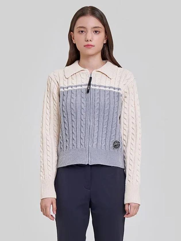 Cable color combination knit cardigan MK3AD306 - P_LABEL - BALAAN 8