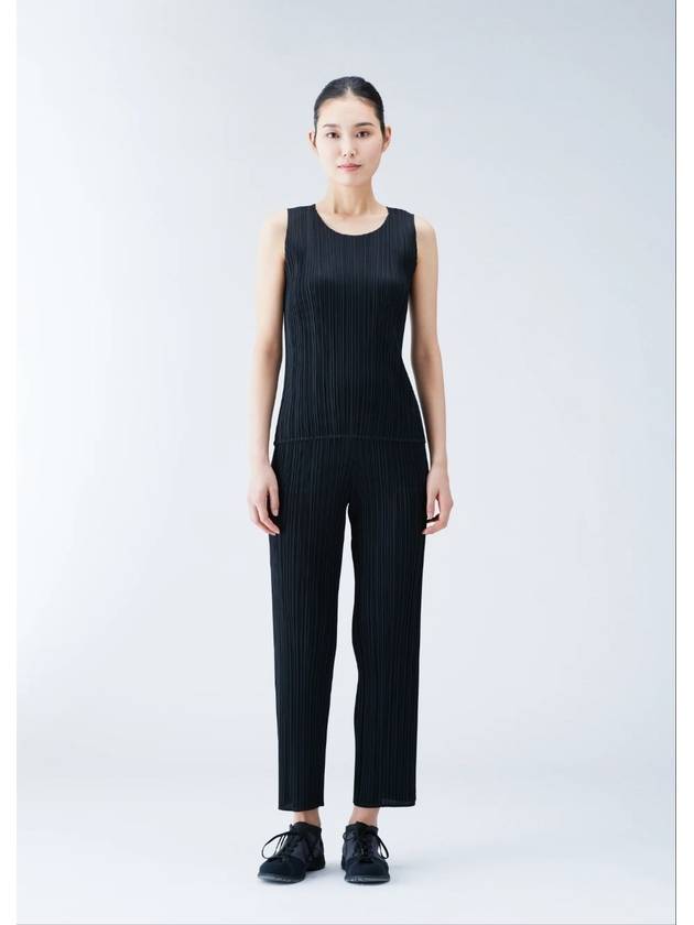 Pleated Basic Straight Pants Black - ISSEY MIYAKE - BALAAN 5