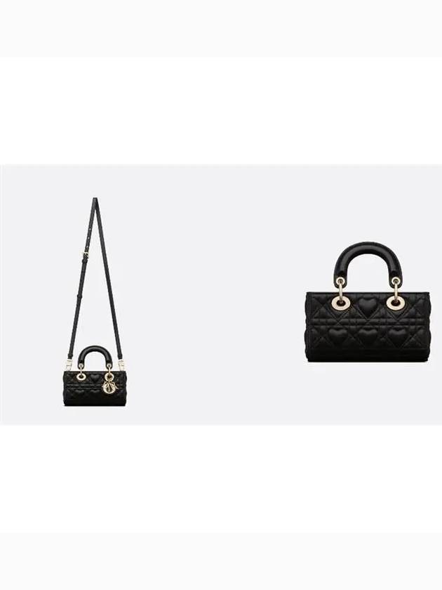 Lady D Joy Micro Cannage Sheep Leather Tote Bag Black - DIOR - BALAAN 5