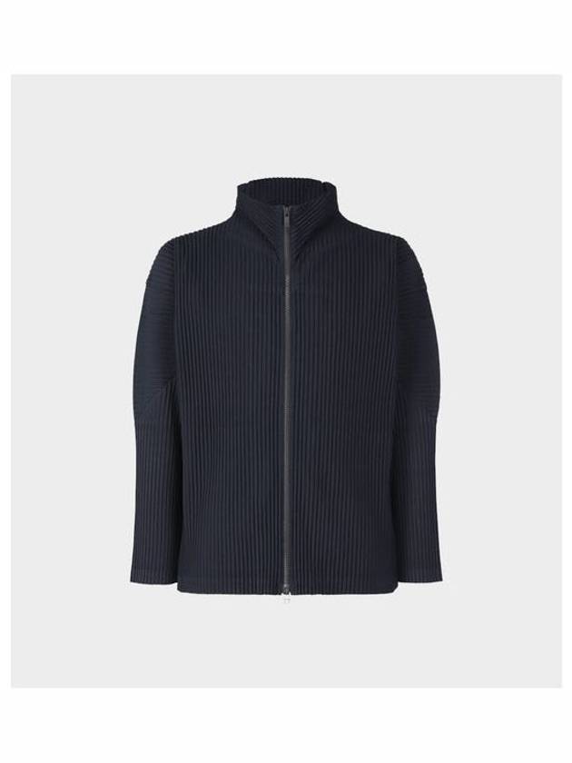 Pleats Zip-Up Cardigan Navy - ISSEY MIYAKE - BALAAN 2